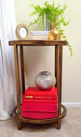 brass and mirror accent table